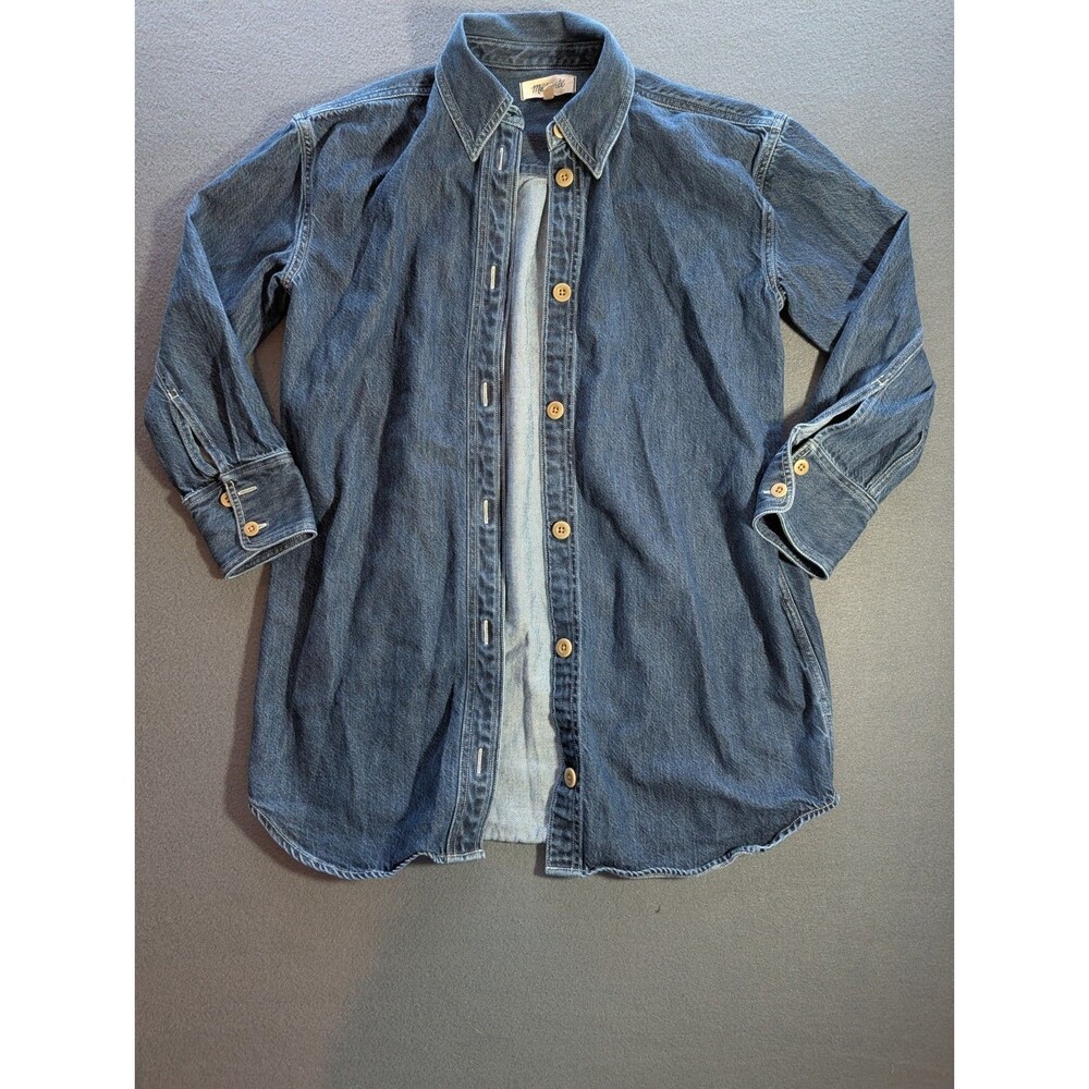 Madewell Women’s Small Denim Button Up Shirt Blue Long Sleeve Chambray
